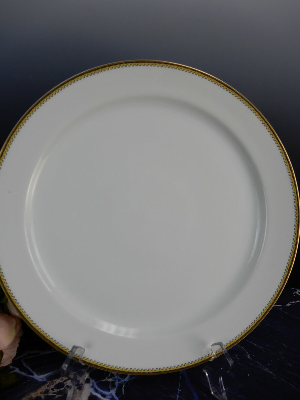 Vintage Haviland Limoges Schleiger 567 Gold,Yellow,Black Round Cake Plate