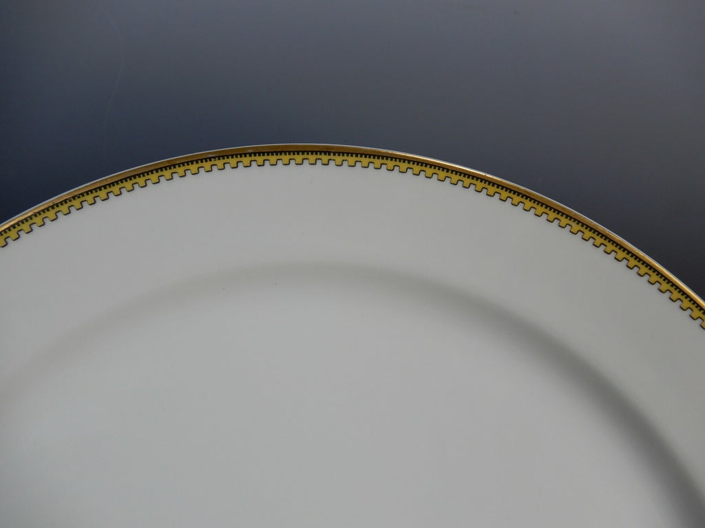 Vintage Haviland Limoges Schleiger 567 Gold,Yellow,Black Round Cake Plate