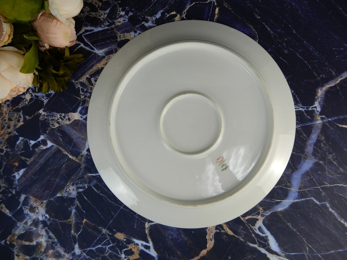 Vintage Haviland Limoges Schleiger 567 Gold,Yellow,Black Round Cake Plate