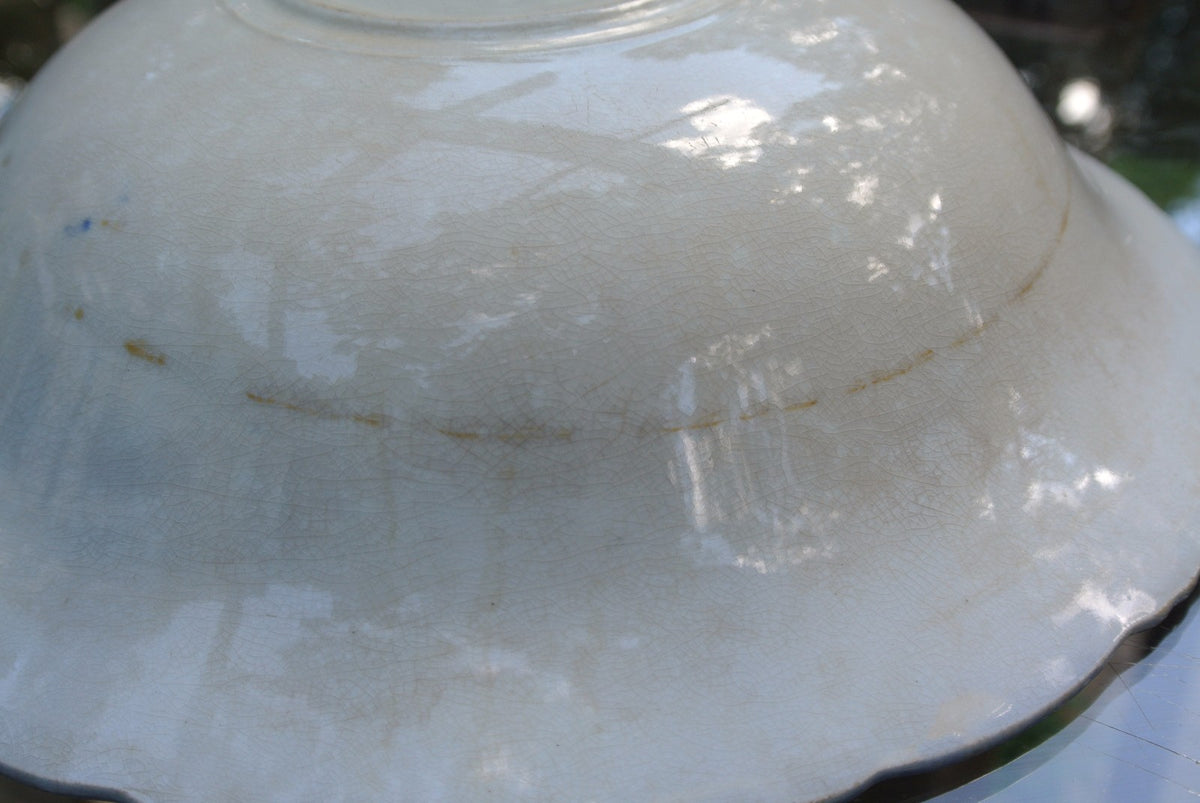 Victorian Bourne & Leigh Flow Blue Delph Large Bowl Burslem England. Home Decor