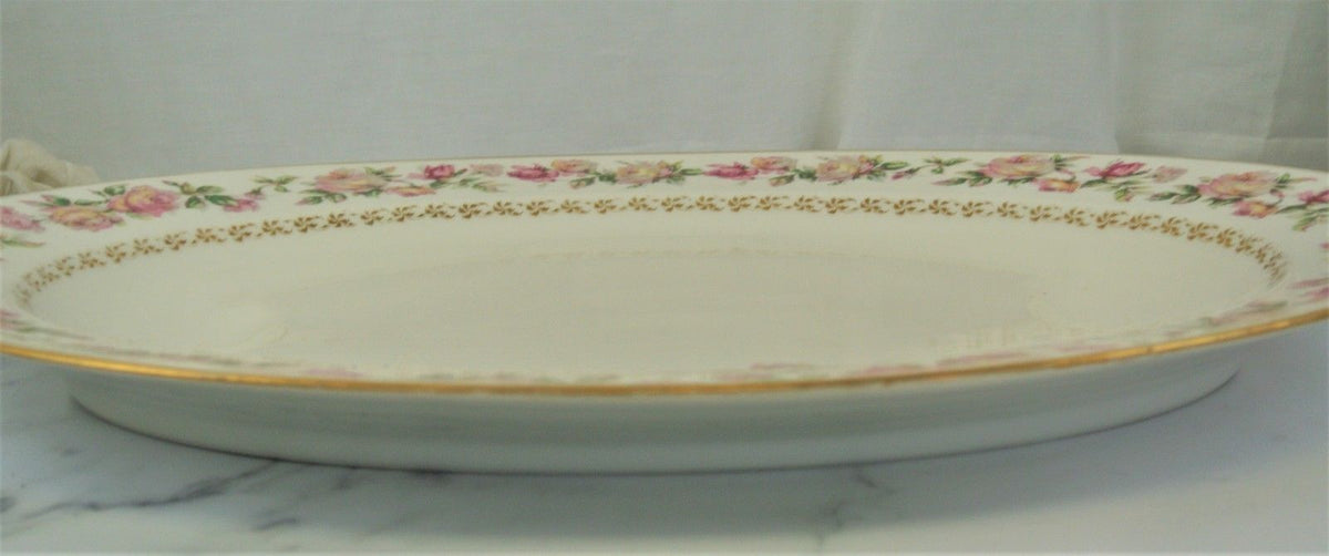Haviland Limoges Pink Large Rose BIG Platter with Gold Leaf Accents Thanksgiving