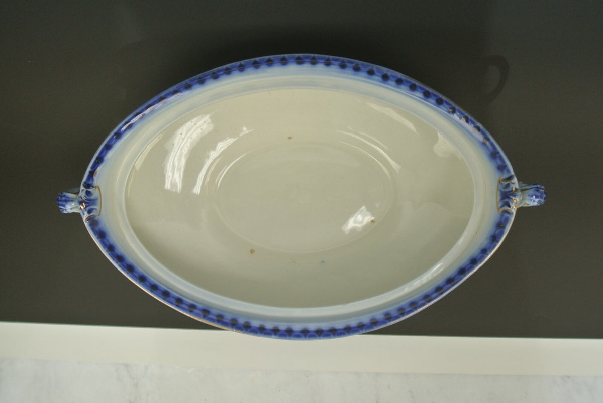Ford & Sons LTD Semi Porcelain Flow Blue Belmont Burlem Lidded Vegetable Bowl