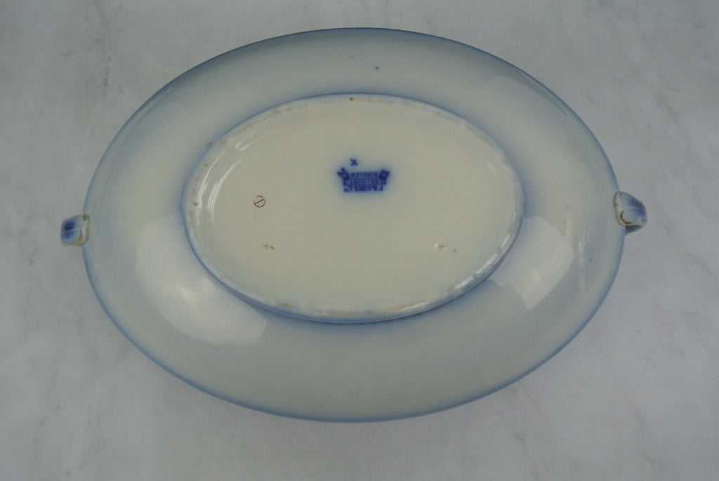 Ford & Sons LTD Semi Porcelain Flow Blue Belmont Burlem Lidded Vegetable Bowl