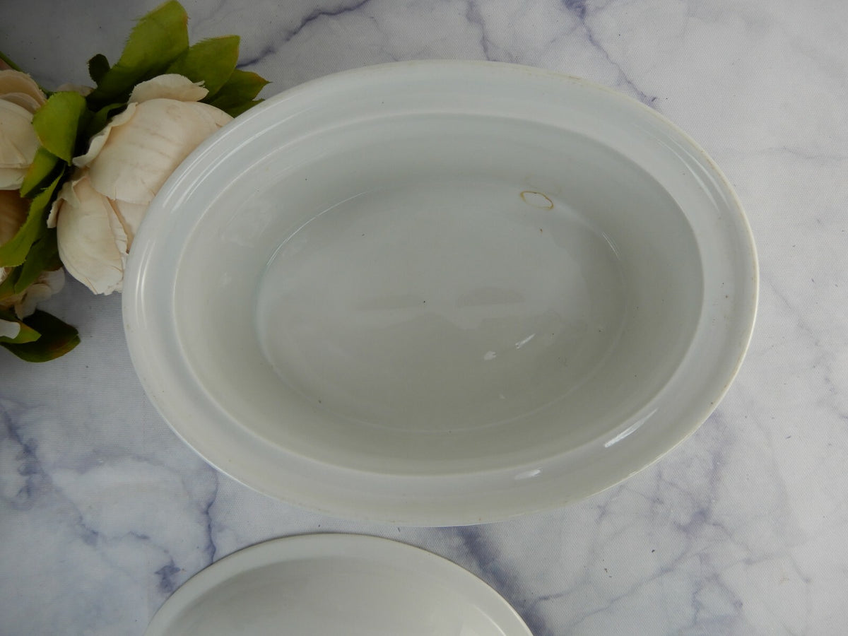 Vintage Pillivuyt Culinary White Oval Lidded Casserole Made In France
