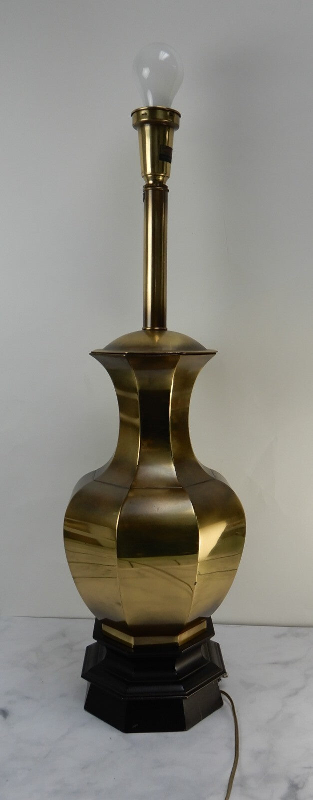 Vintage Rembrandt Lamp Co. Brass Octagon Ginger Jar Table Lamp 31-1/2" High