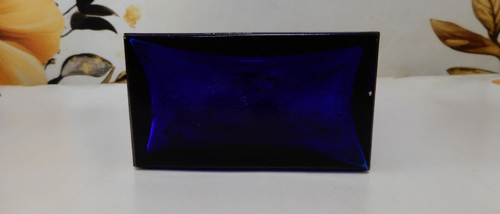 Vintage Cadeaux Cobalt Blue & Gold Glass Vanity Bottle NO STOPPER