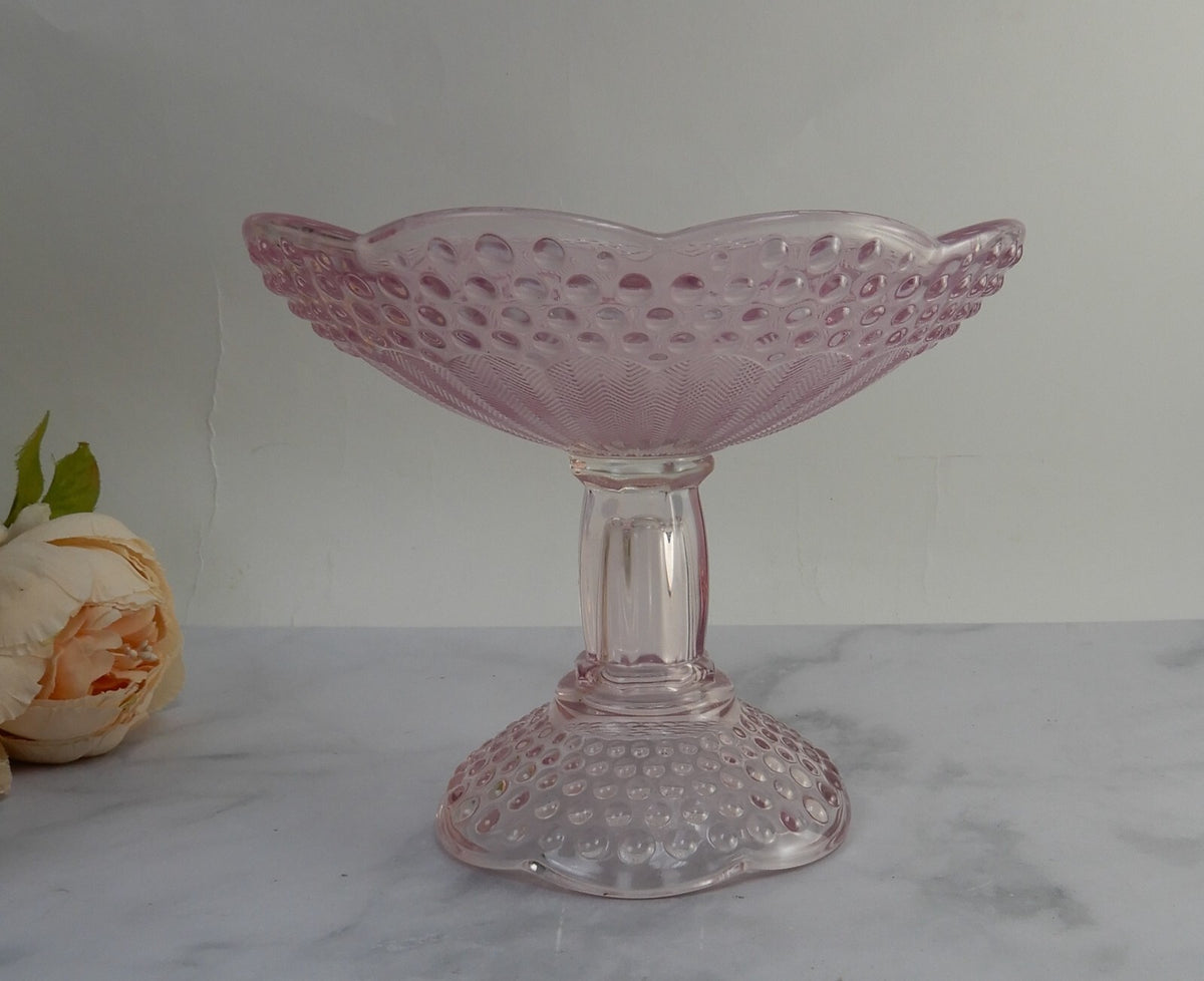 Gorham Crystal Emily’s Attic Pink Compote Footed Bowl