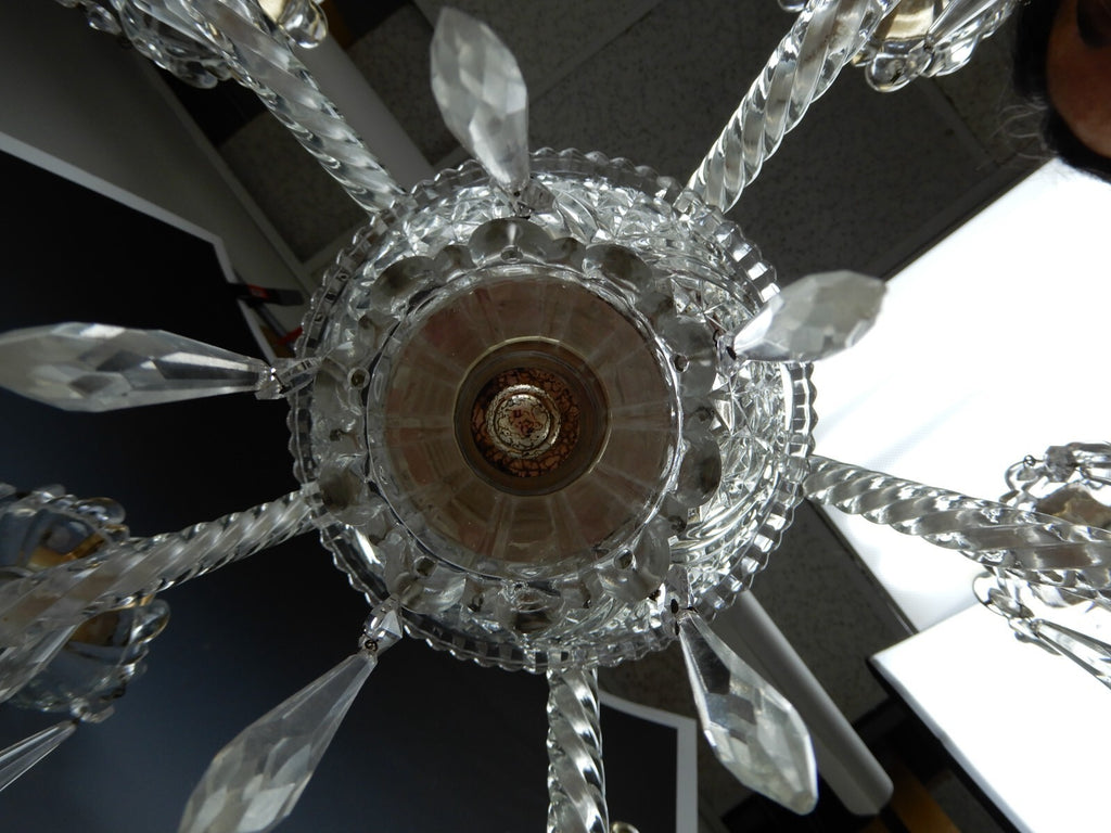 21" 5 Arm Light Light Crystal & Glass Chandelier