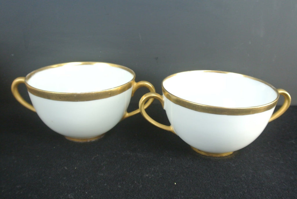 Mismatched Set Of 3 Thomas Bavaria Two Handle Cup And Haviland Limoges Saucers