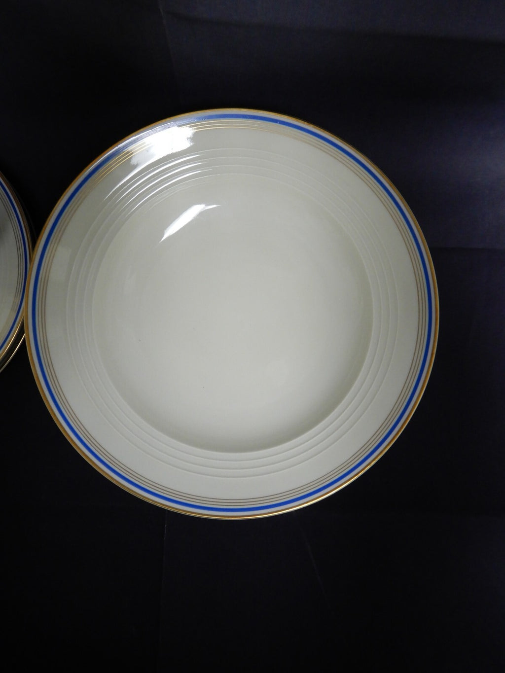 20 Pieces 5-Piece 4 Place Eamag Schönwald Bavaria Gold and Cobalt Blue Rim