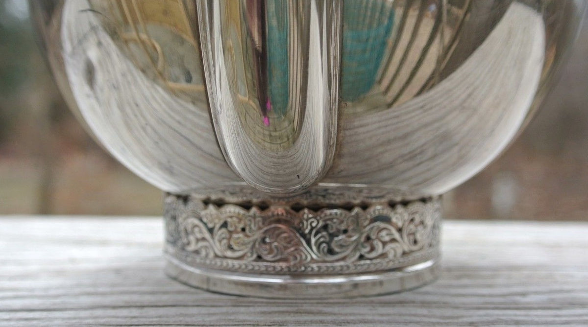 Hans Jensen Silver Plated 2 Spout With Wood Handle Bowl Made in Denmark