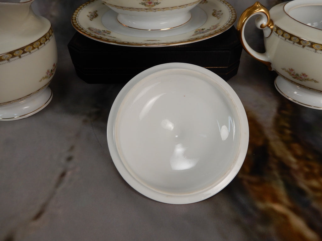 Vintage Royal Embassy China "Fresno" Gravy Boat,Sugar Bowl and Creamer