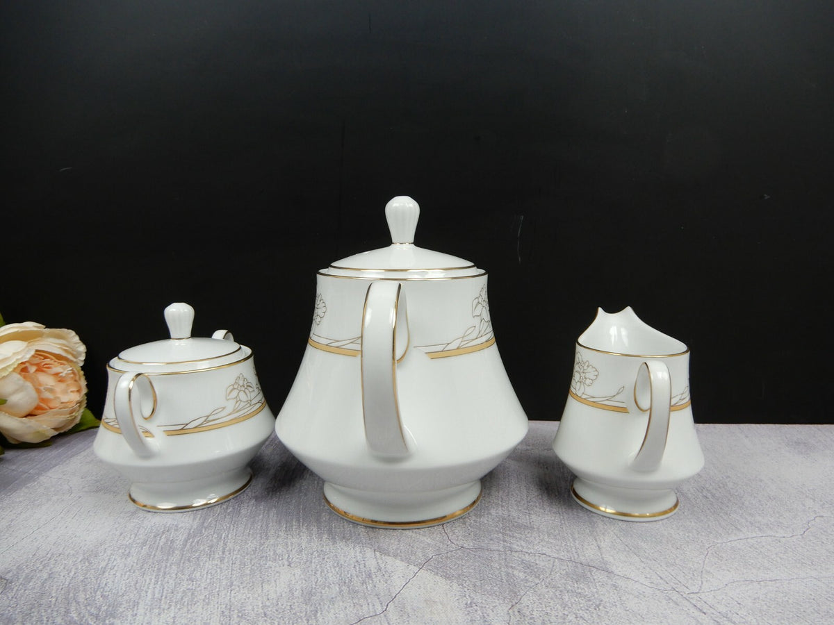 Legendary By Noritake "Cote Basque" Set of Tea Pot ,Creamer and Sugar Bowl
