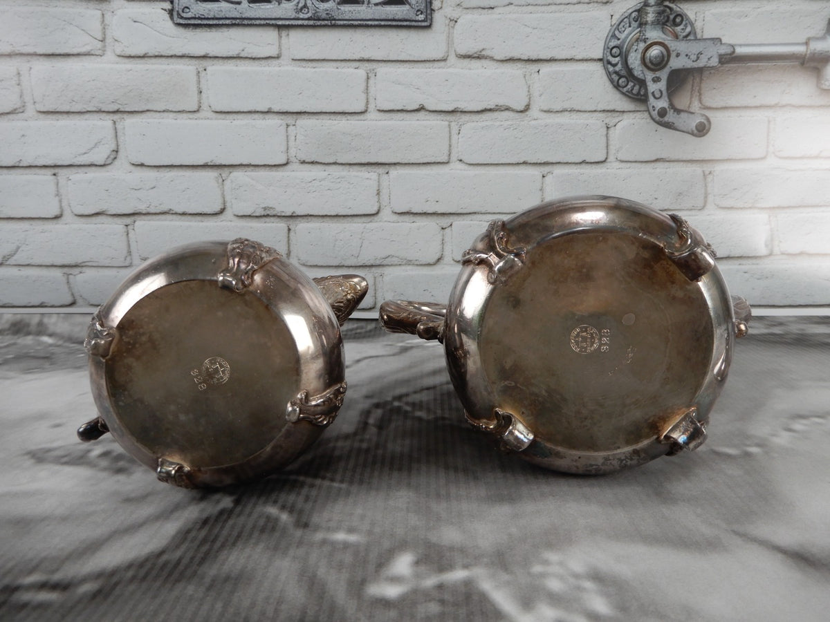 Vintage Rockford Silver Co. Quadruple Silver Plate 328 Creamer and Sugar Bowl