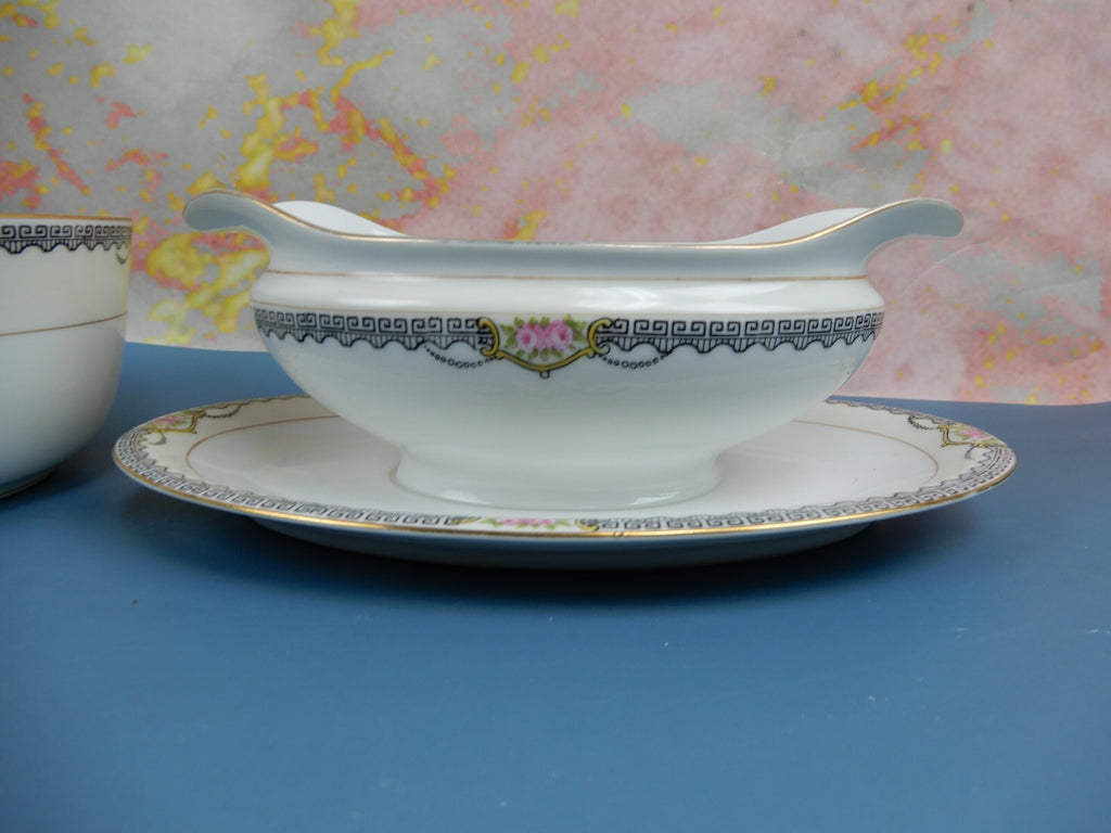 Vintage  Cranberry  Bowl and Gravy Boat  "DEERLODGE"  Made in Japan