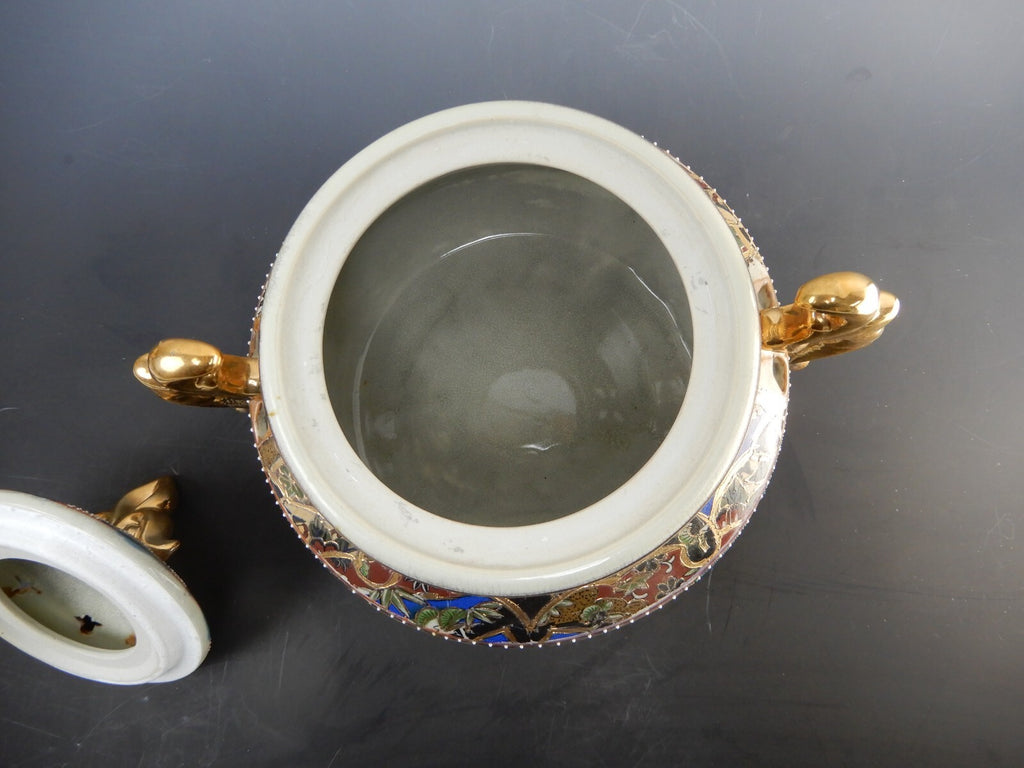 Vintage Big 9" Porcelain Incense Burner Ceramic Censer Tripod