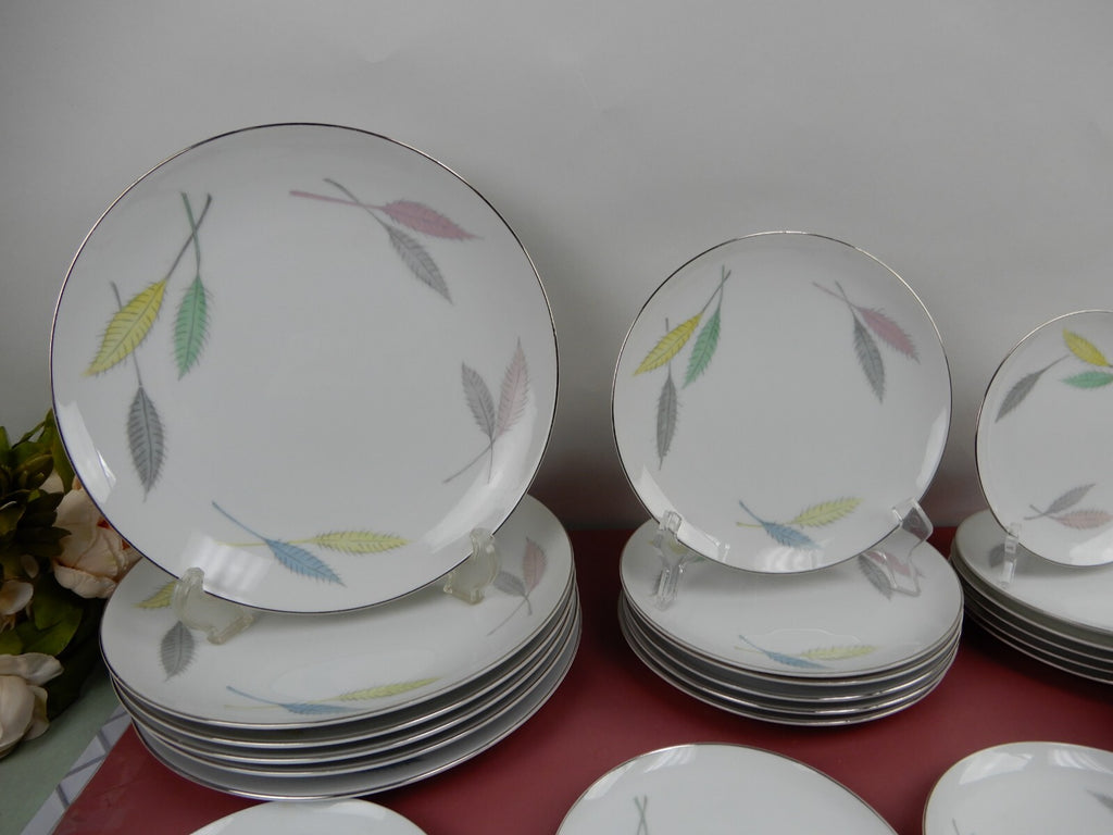 Vintage 42 Piece 6 Place Setting L & M China "DELICE" Pattern