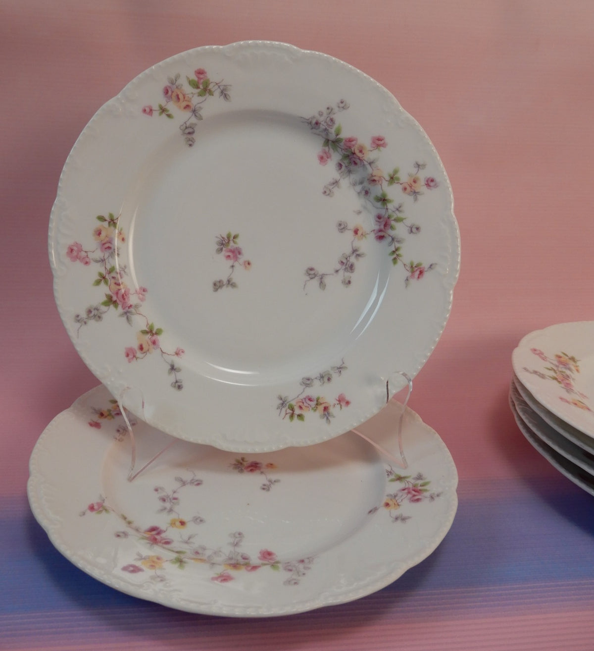 Set of 6 Bassett Limoges Austria "5789" Pattern 8-1/2" Salad Plates