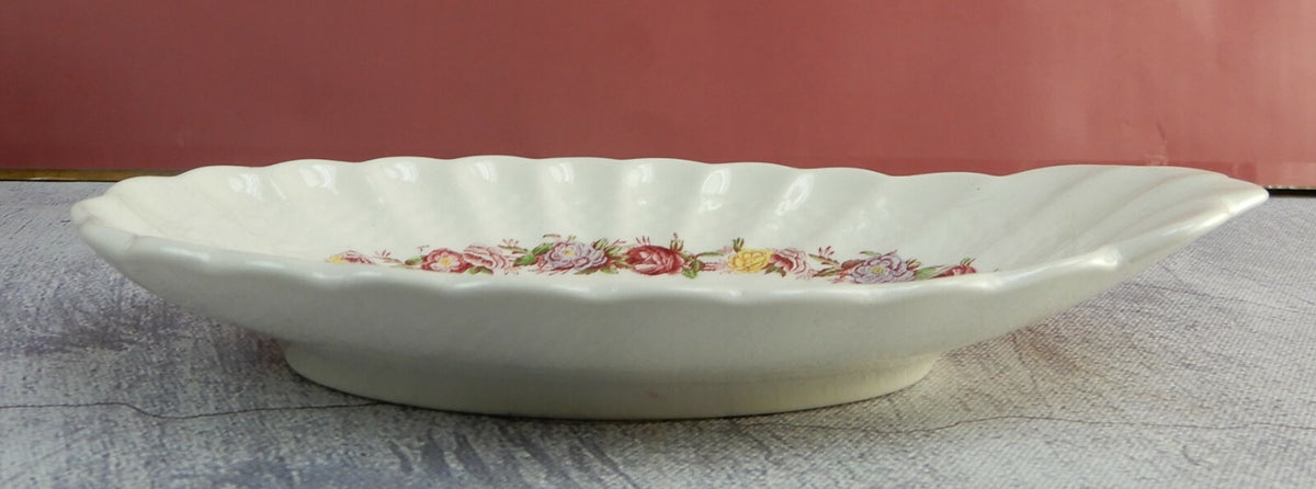 Vintage Copeland Spode Rose Briar Pattern Relish Dish Made In England
