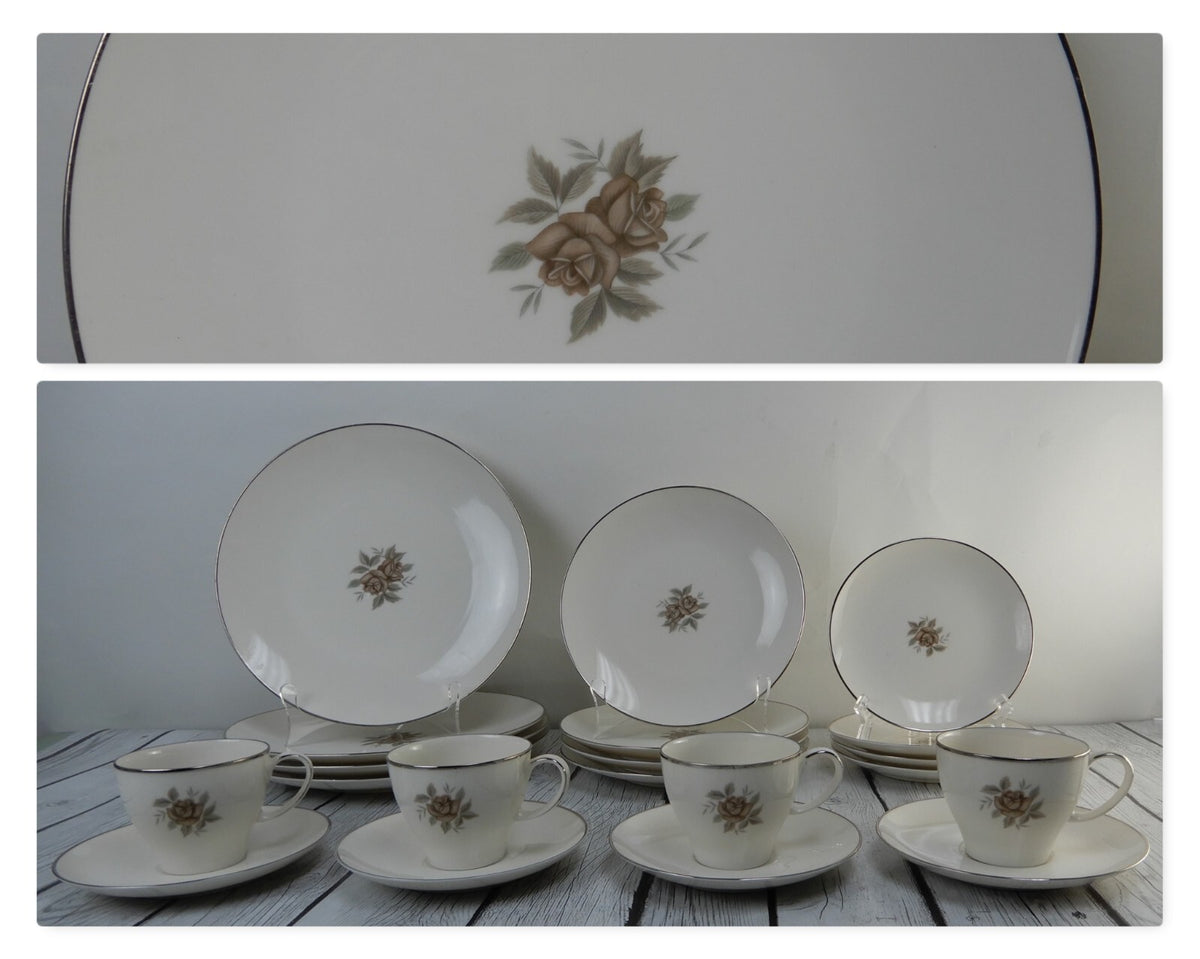 19 Pieces of Noritake Ivory China "7542 Rhoda Rose"
