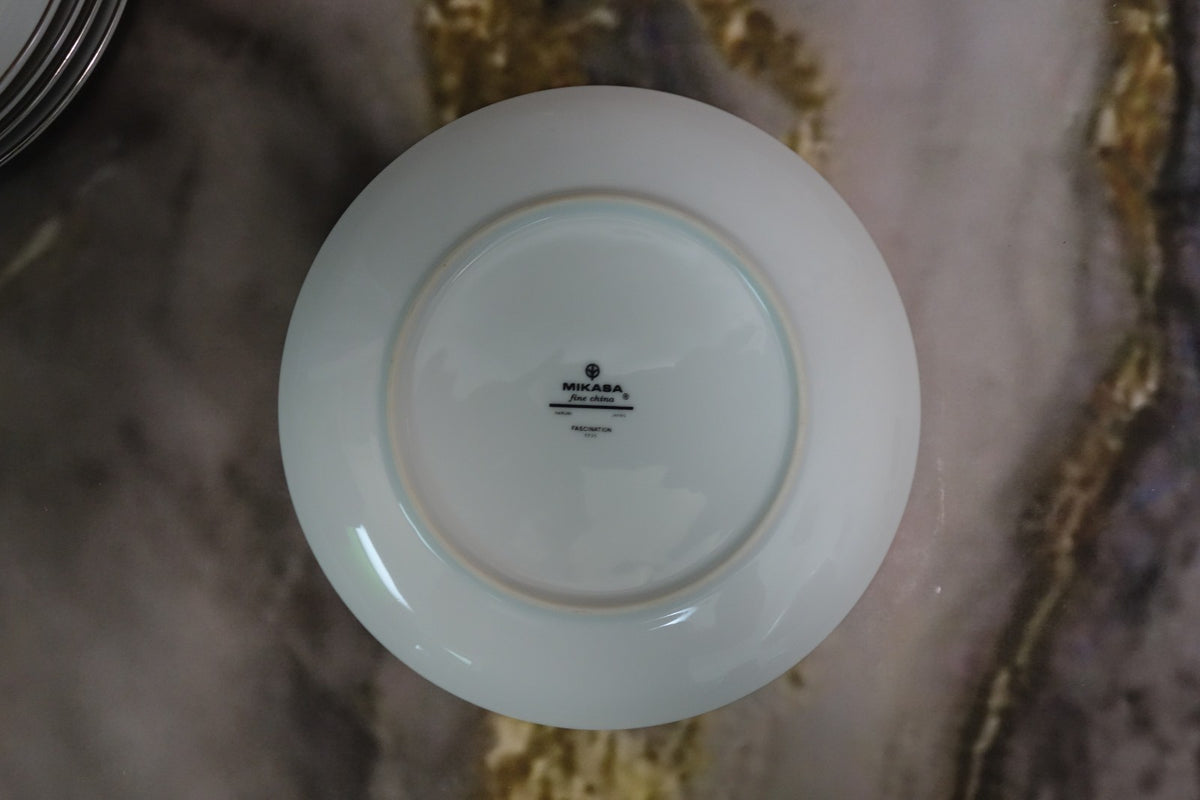 Set of 5 Pc Salad Plates Mikasa Platinum Fascination Pattern Made in Japan