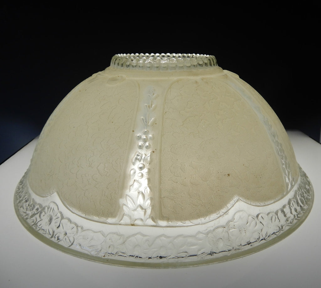 Art-Deco Glass Ceiling Shade Clear and White Chains not Included