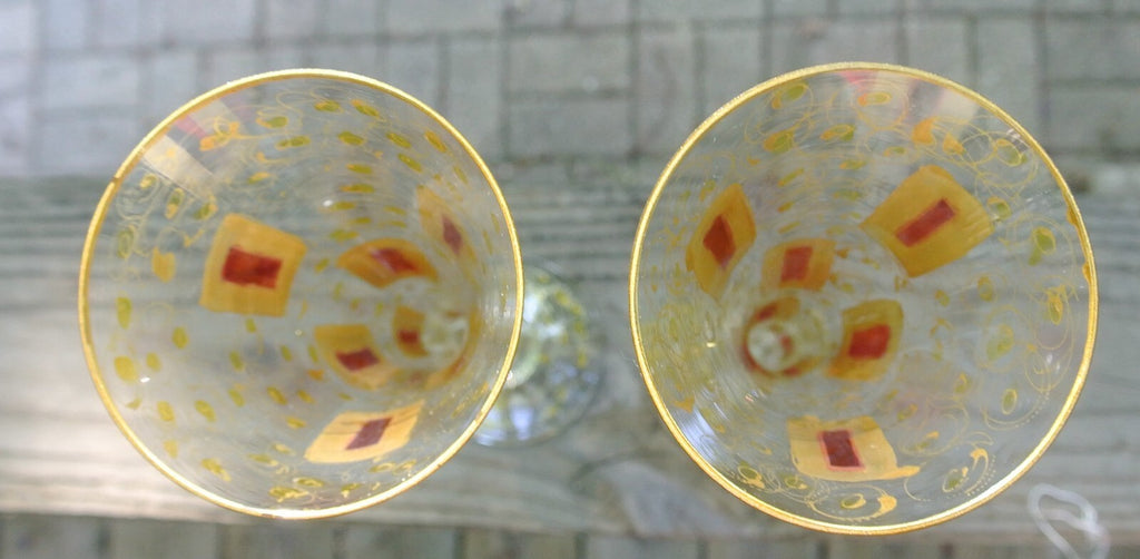 Royal Danube Romanian Crystal 12" Champagne Flute Hand Painted