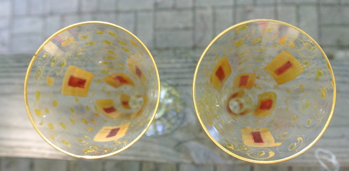Royal Danube Romanian Crystal 12" Champagne Flute Hand Painted