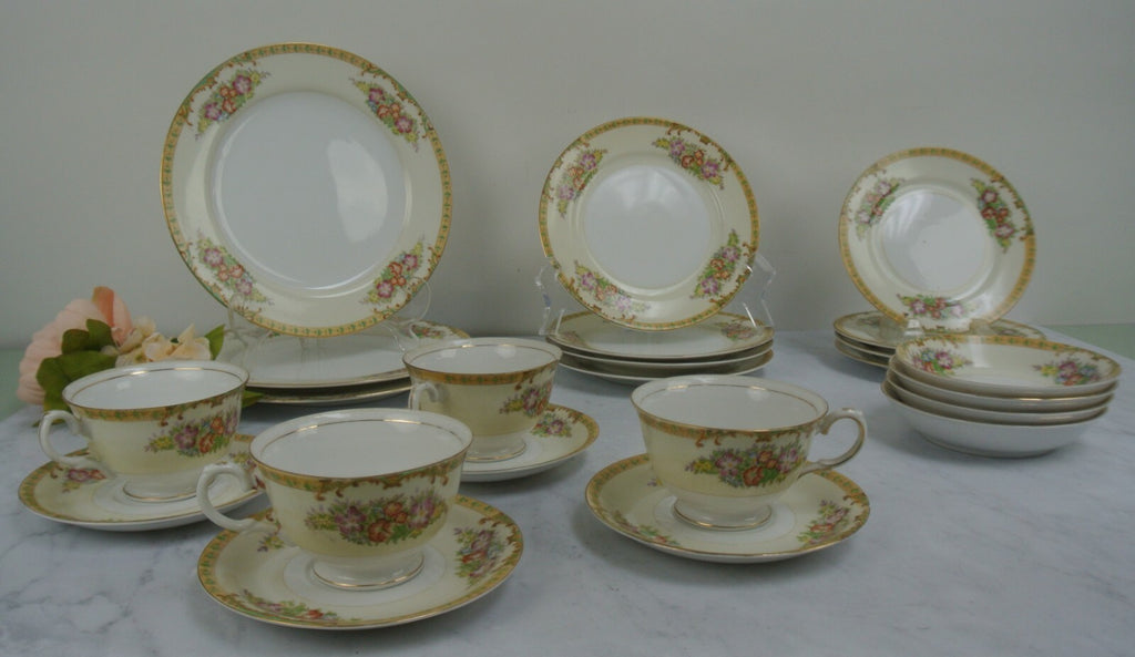 Lot of 23 Pieces of Vintage Diamond Made in Japan Hand Painted