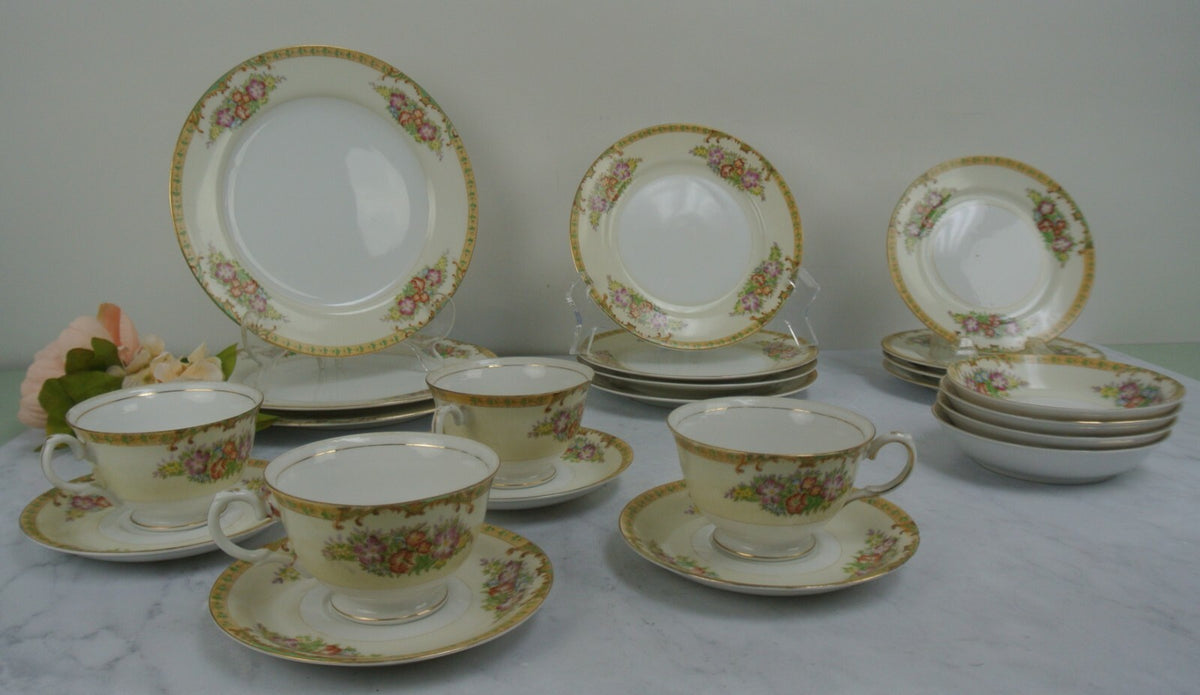 Lot of 23 Pieces of Vintage Diamond Made in Japan Hand Painted