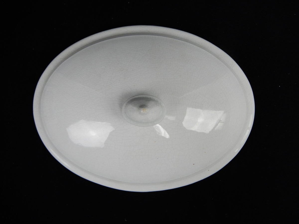 Antique J&G Meakin White Ironstone Casserole Dish Lid