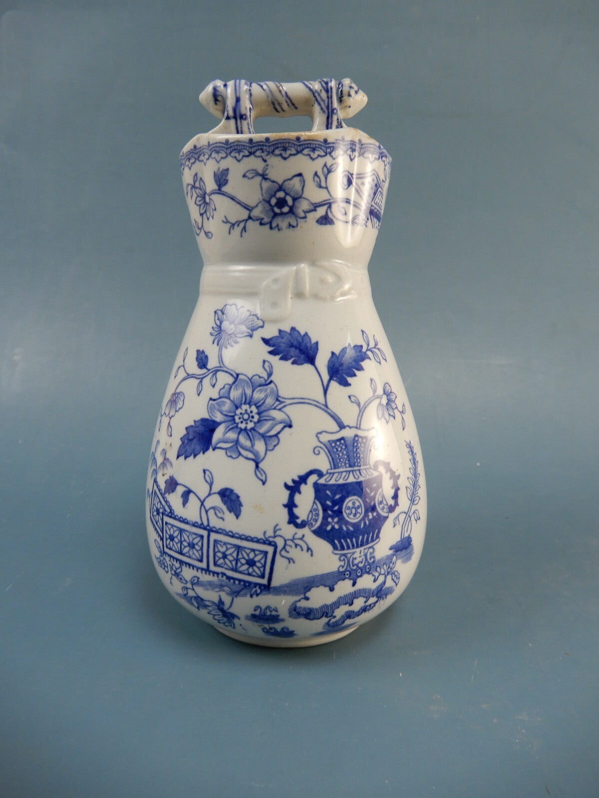 Antique Toothbrush Holder Vase Chinese Scroll Edge Malkin Co E.M.& Co, Argyle