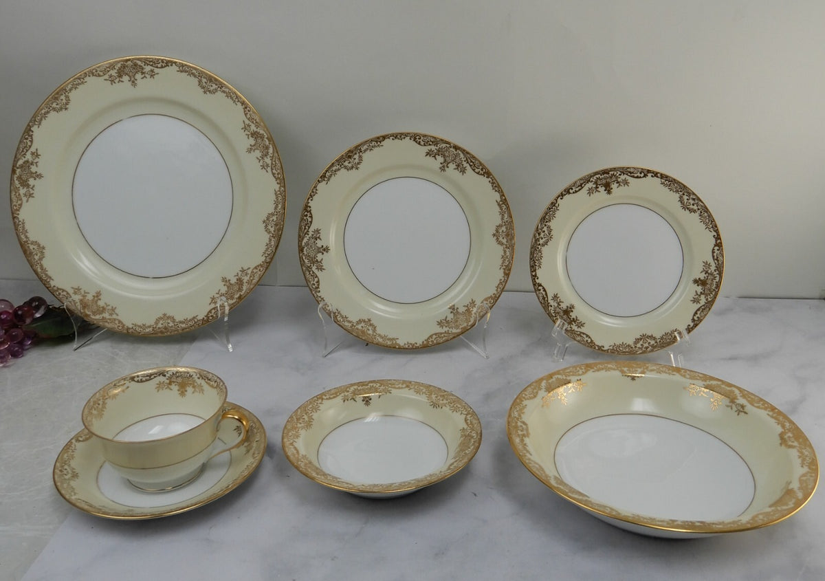 Antique 7-Piece One Place Setting 1918 Noritake Grafton