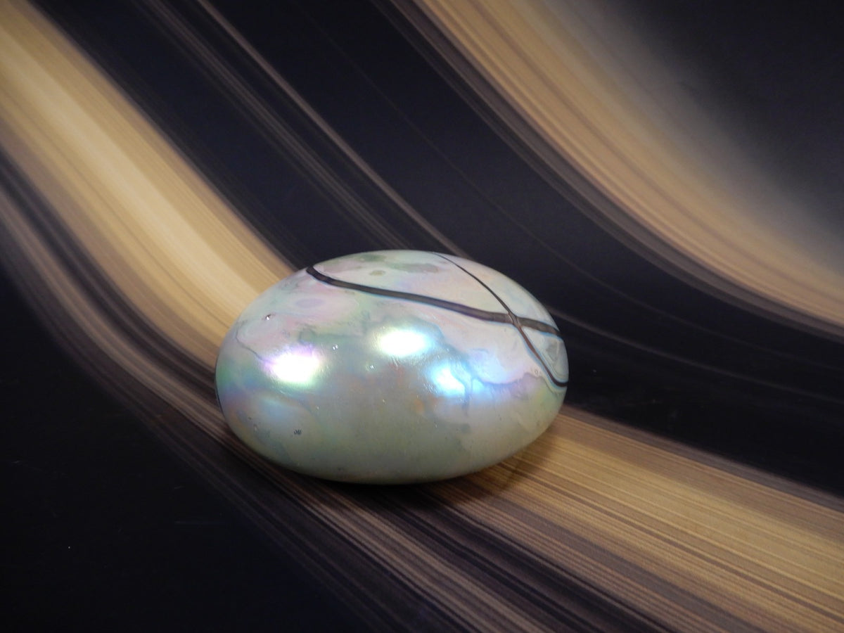 Vintage Gary Levay Hand Blown Iridescent Art Glass Paperweight Signed