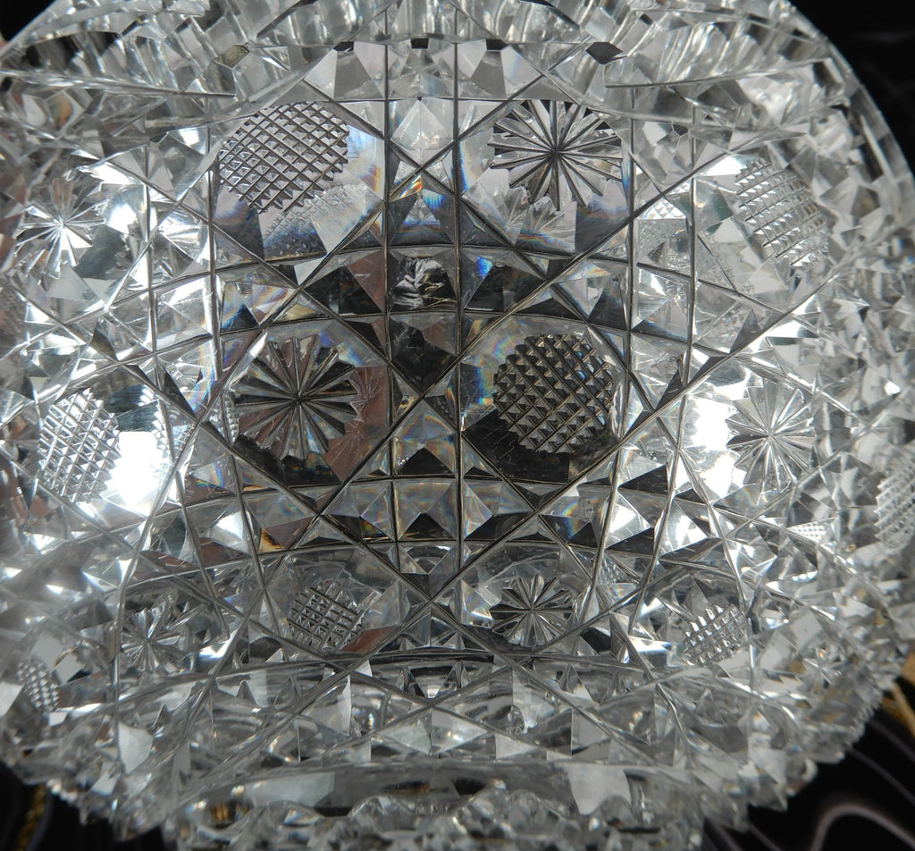 Antique The Harvard Pattern ABP Heavy Crystal Cut Glass 8" Bowl
