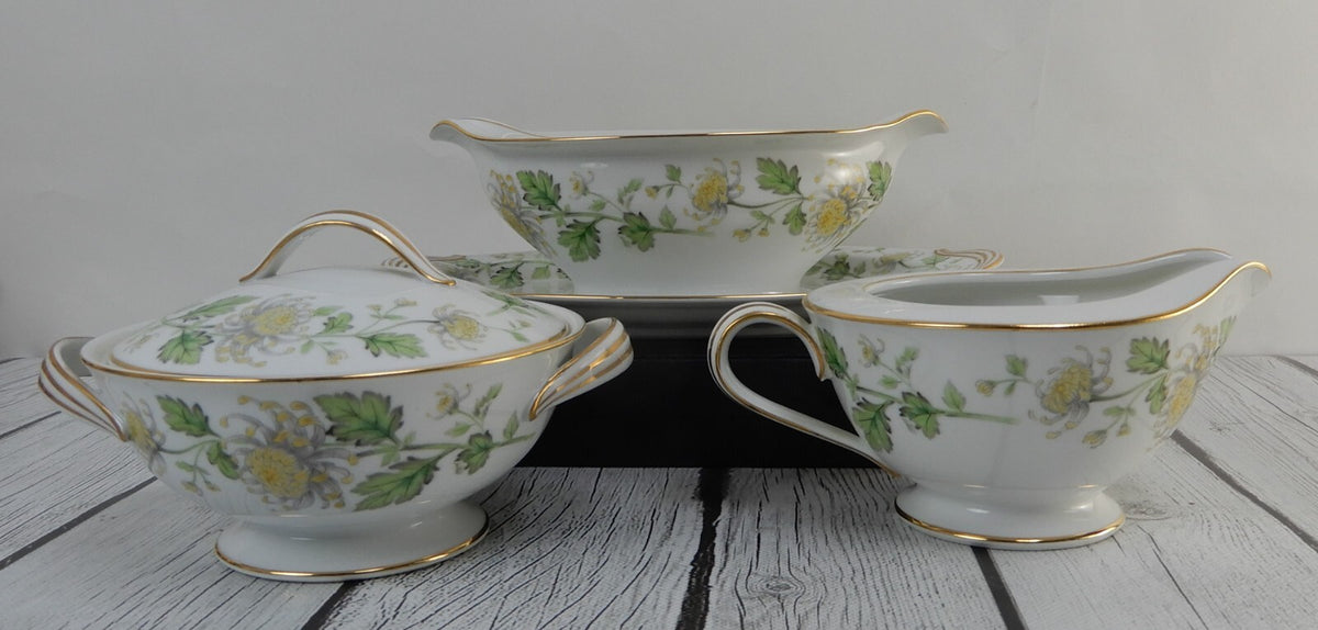 Servaware Set Noritake "Stanford 5220" Gravy Boat, Creamer and Sugar Bowl