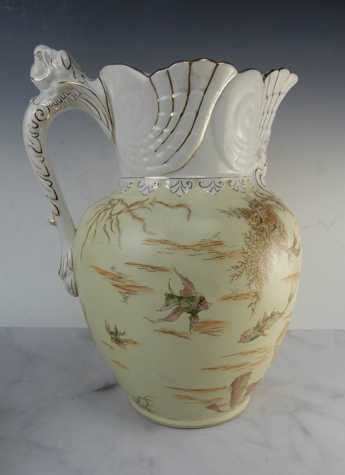 Antique Alba China Bona Fama Melior Ironstone Pottery Wash Bowl and Pitcher Set