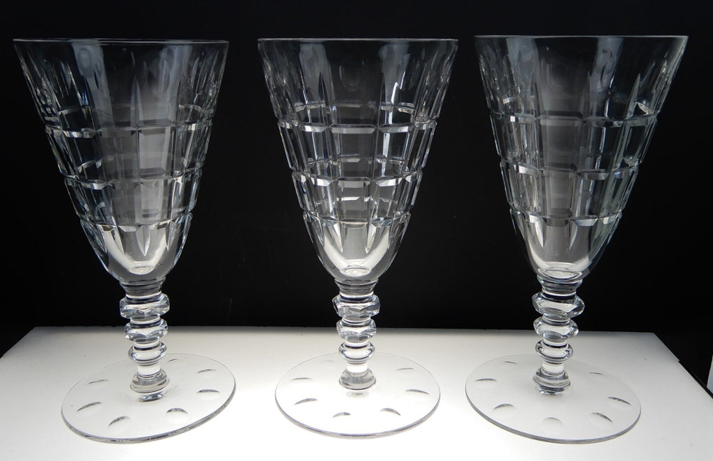 Vintage Crystal Water Goblets Set of Three
