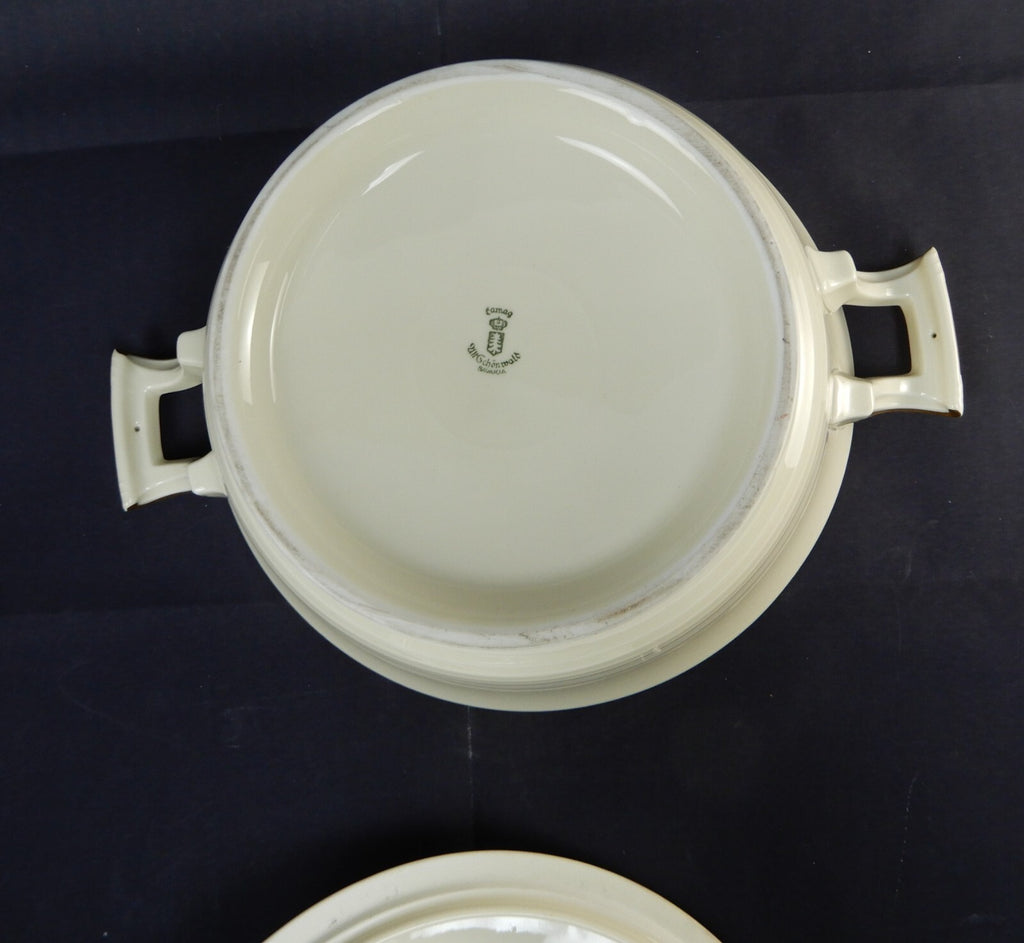 Vintage Eamag Schönwald Bavaria Gold and Cobalt Blue Rim Soup Tureen