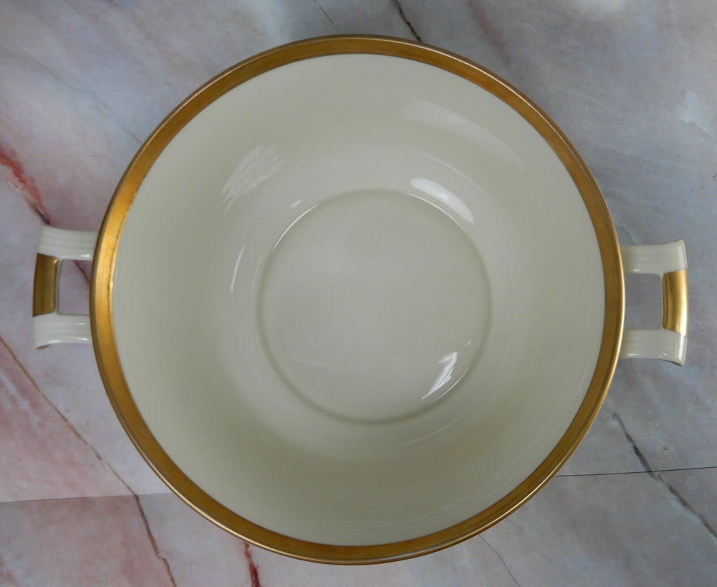 Vintage Eamag Schönwald Bavaria Gold and Cobalt Blue Rim Round Serving Bowl