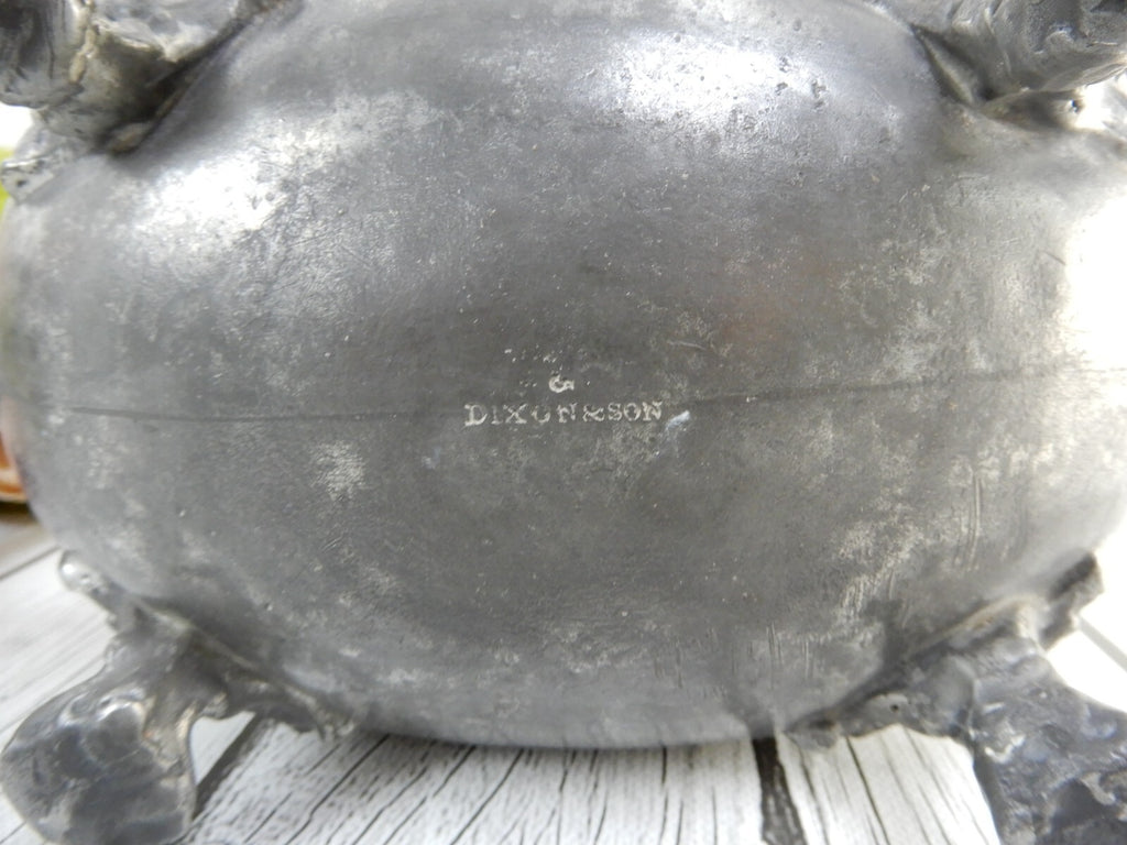 Antique Dixon & Son Pewter Footed Tea Pot Made in England