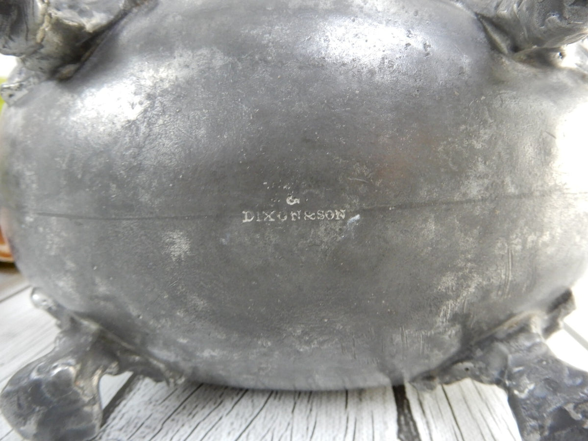 Antique Dixon & Son Pewter Footed Tea Pot Made in England
