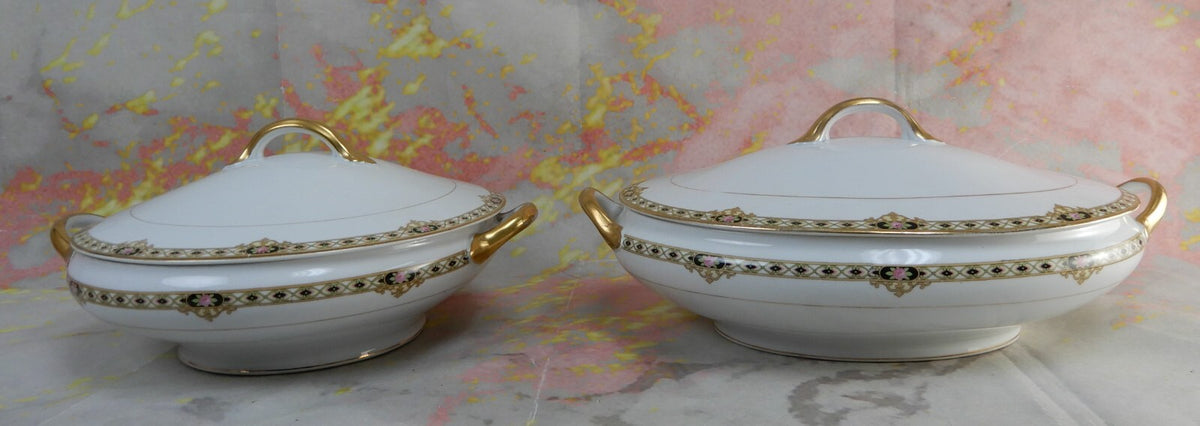Set of Two Vintage Noritake Morimura "THE CEYLON"  Covered Serving Bowls