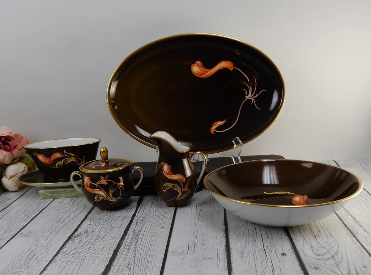 Furstenberg Germany Dinnerware Set: Platter, Sugar, Creamer, Veg & Gravy