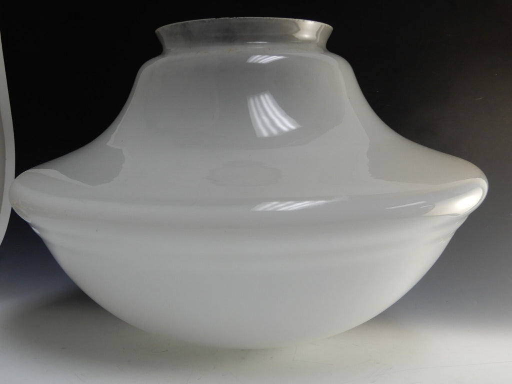 Vintage Milk Glass and Frosted Glass Schoolhouse Shade -16" diameter