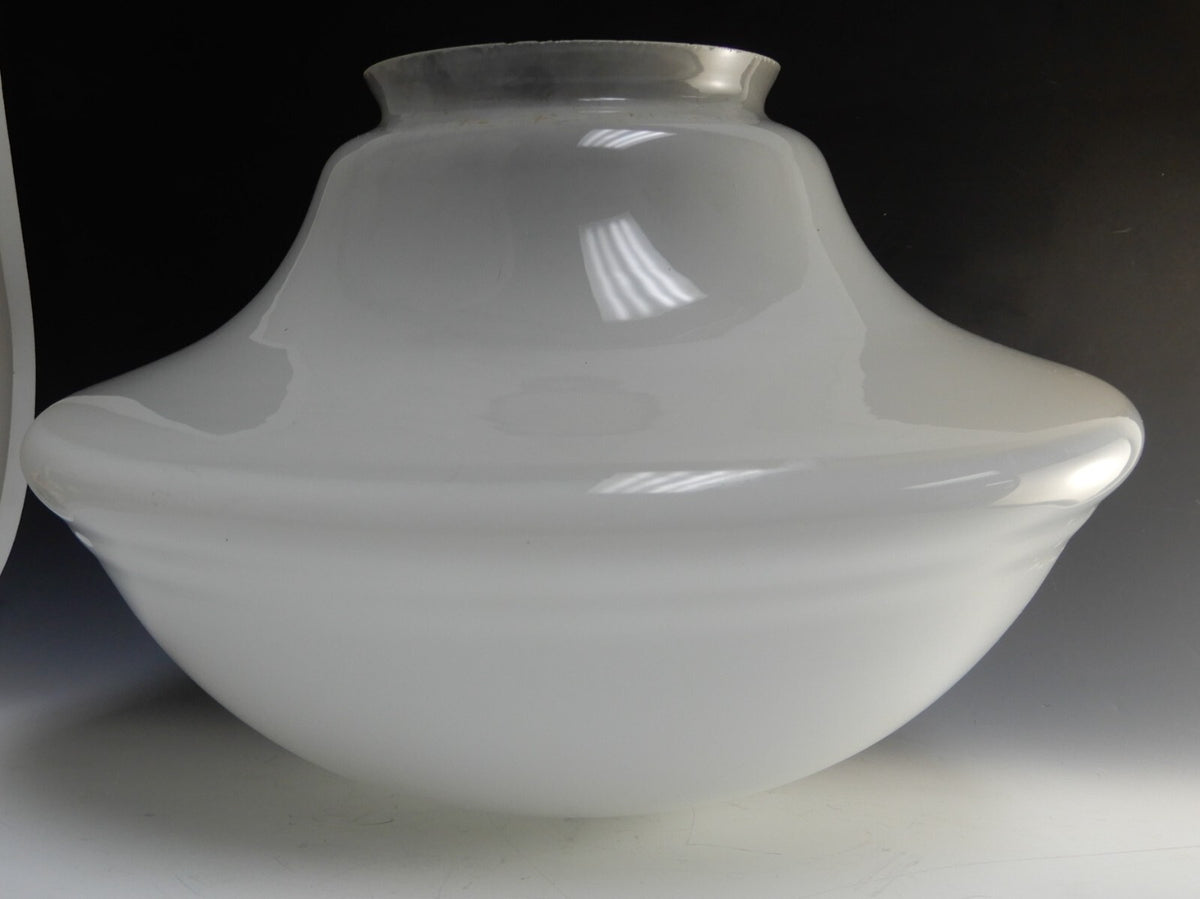 Vintage Milk Glass and Frosted Glass Schoolhouse Shade -16" diameter