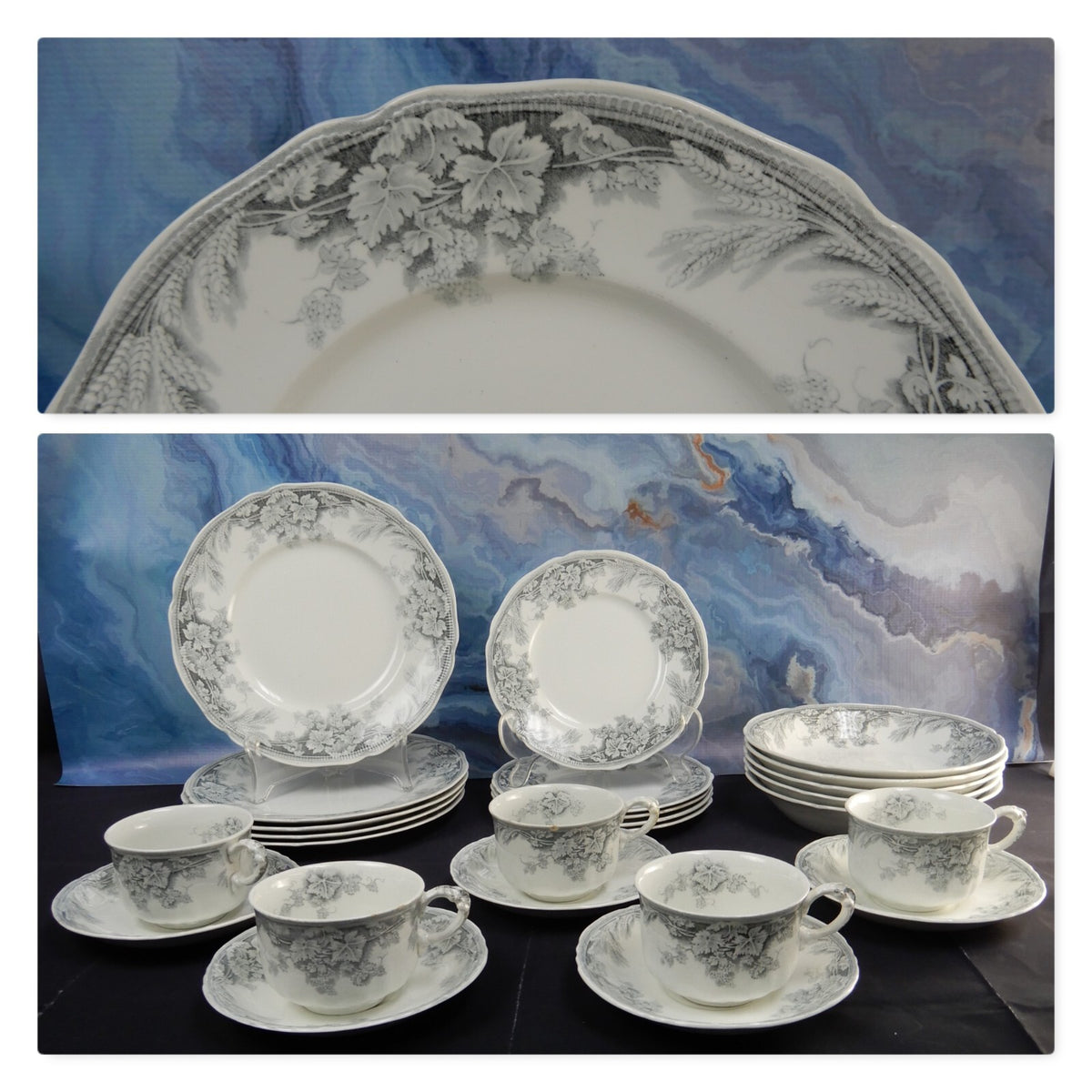 Imperial Pottery Harvest Grapes and Wheat 5-Piece Place Setting for 5