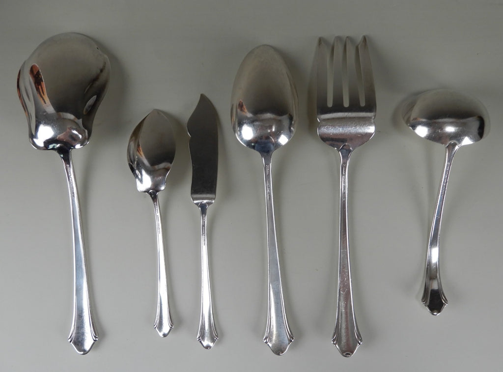 Set of 6 Gorham Lady Caroline Patent 1933 Silverplated Serving Pieces