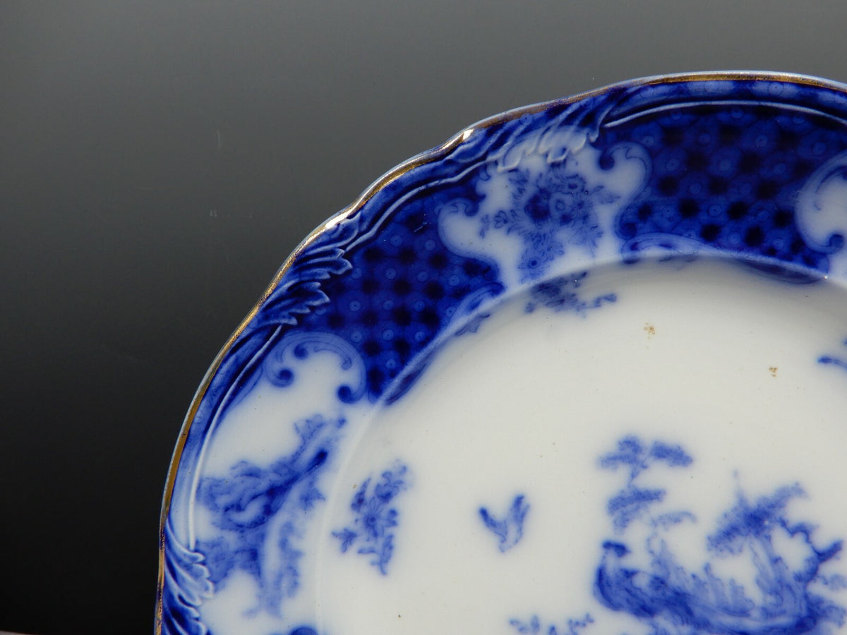 Antique 1903 Flow Blue by Thomas Furnivals & Co. Pattern "Warwick" 10-1/2" Plate