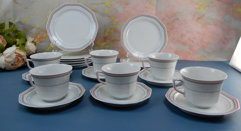 19 Piece Winterling Marktleuthen Bavaria Decor Spülmaschinenfest W/Stripes